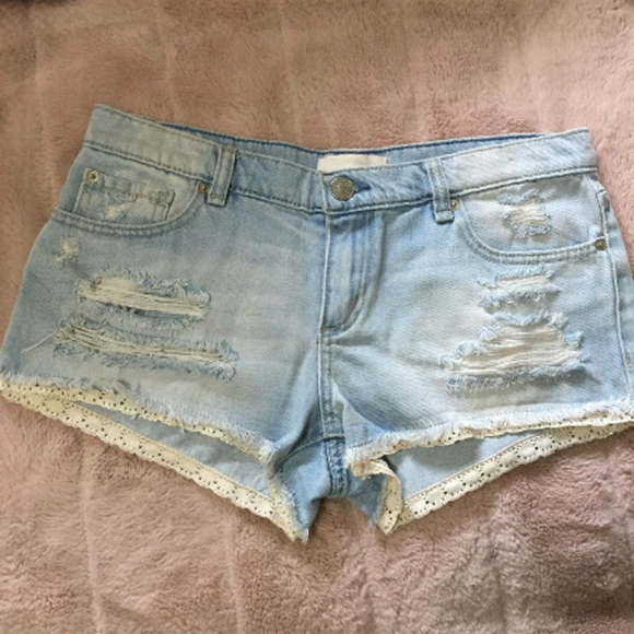 Garage Flirty Festival Distressed Shorts - Picture 1 of 11